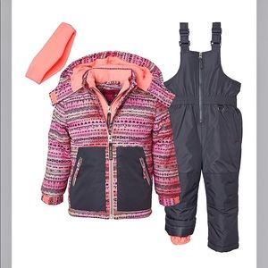 Girls snow suit set jacket with bibs size 7/8